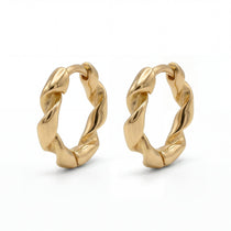 Creole Circle gedrehte Creolen Gold Vermeil aus 925er Silber, 18K vergoldet