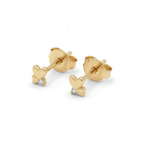 Yara Herz Ohrstecker Gold mit Diamant aus 925er Silber